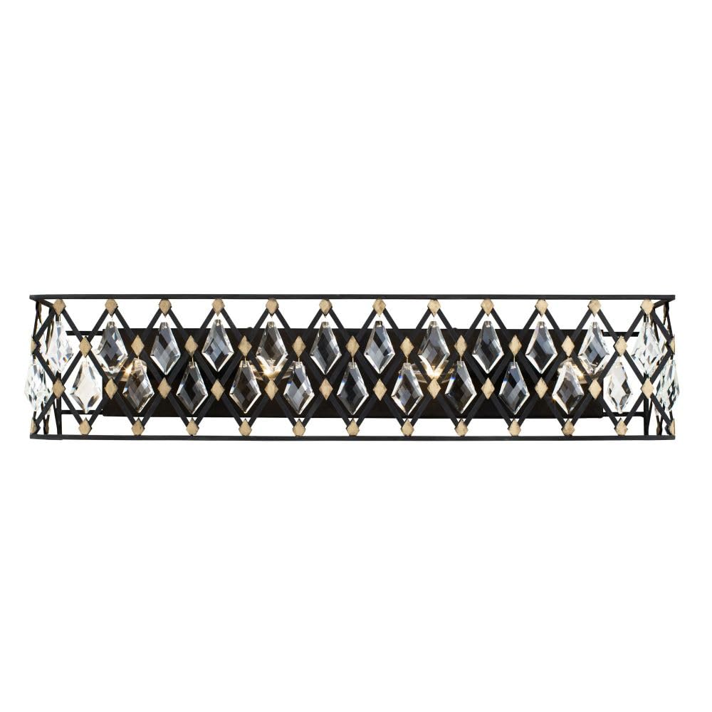 Varaluz Windsor 4-Lt Crystal Bath - Carbon/Havana Gold Beauty and Personal Care Varaluz