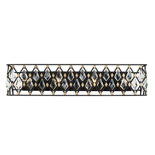 Varaluz Windsor 4-Lt Crystal Bath - Carbon/Havana Gold Beauty and Personal Care Varaluz