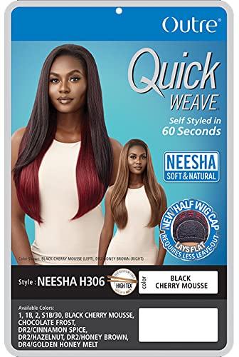 Outre Half Wig Quick Weave Neesha Soft Natural New Half Wig Cap NEESHA H306 (1B)