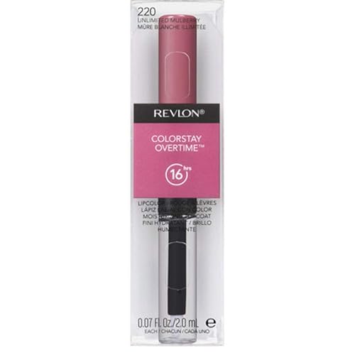 Revlon ColorStay Overtime Liquid Lip Color, Unlimited Mulberry [220] 0.07 oz (Pack of 3) Beauty & Personal Care REVLON