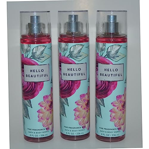 Bath & Body Works Fragrance Mist 3-Pack 8oz Each (Hello Beautiful) Beauty & Personal Care Bath & Body Works