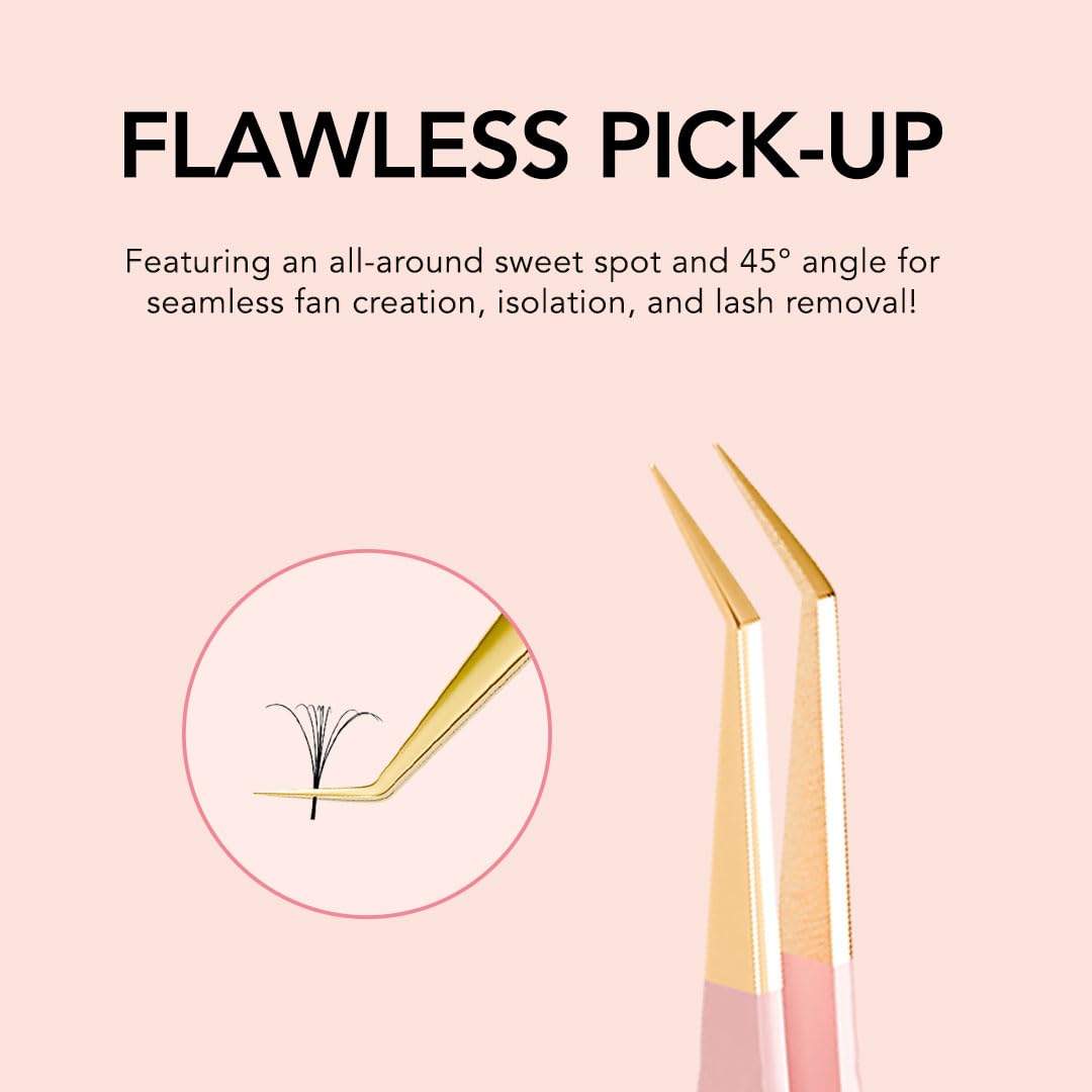 KIARA SKY LASH Tweezer for Eyelash Extensions - Precision Fiber Tip Grip - Volume, Mega Volume, and Lash Removal Fills - Comfortable Ergonomic Design Beauty and Personal Care KIARA SKY