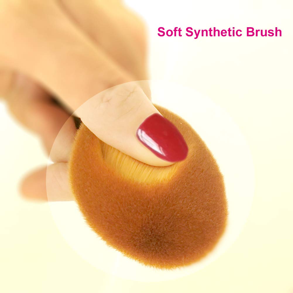 JOSALINAS Oval 1# Makeup Brush Upgraded Fast Flawless Application Toothbrush Foundation Concealer Blusher Liquid Cream Powder Cosmetic Blending Tool Beauty & Personal Care JOSALINAS