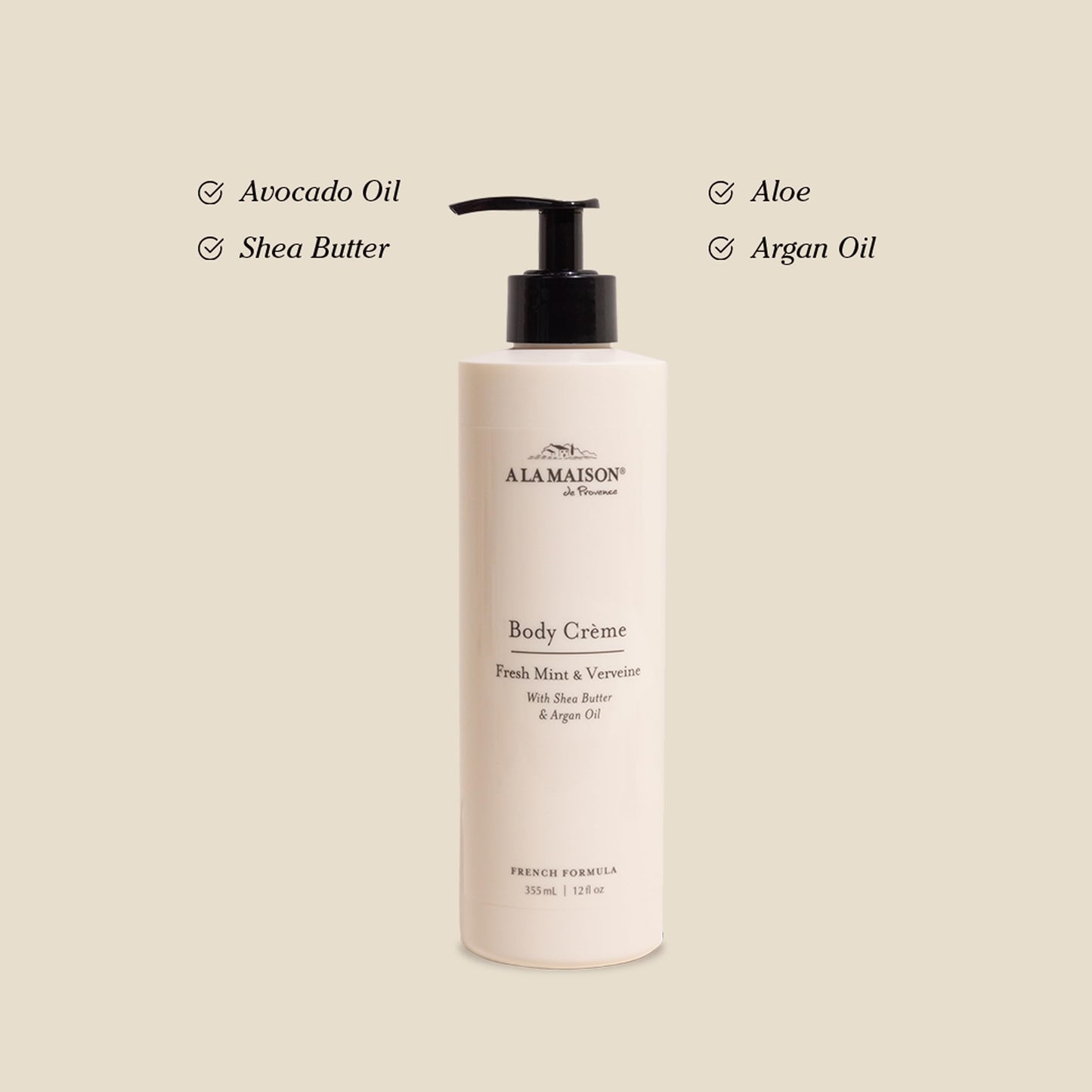 A LA MAISON Body Crème - Shea Butter Body Lotion with Argan & Avocado Oils - Rich, Nourishing French Formula for Dry Skin - 12 oz - Amber Collection Beauty & Personal Care A LA MAISON