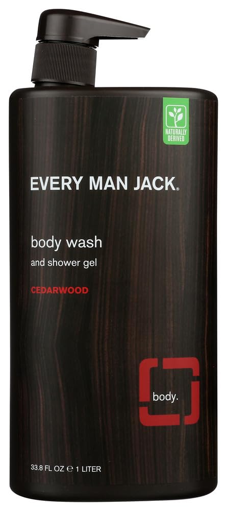 Every Man Jack Men's Body Wash - | 33-ounce Twin Pack - 2 Bottles Included | Naturally Derived, Parabens-free, Pthalate-free, Dye-free, and Certified Beauty & Personal Care Every Man Jack