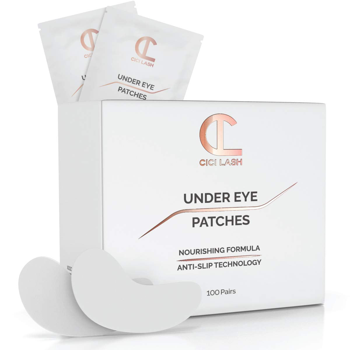 100 Pairs Under Eye Pads for Eyelash Extensions - Professional Lint Free Hydrogel Eye Patches with Moisturizing Vitamin C and Aloe Vera for Eyelash Beauty & Personal Care CICI Lash