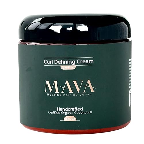 Mava -Curl Defining Cream, Coconut Oil, and Oat & Bamboo Extracts, Curl Defining Cream for Chemically Treated & Naturally Coarse Hair, 16oz Beauty & Personal Care Mava