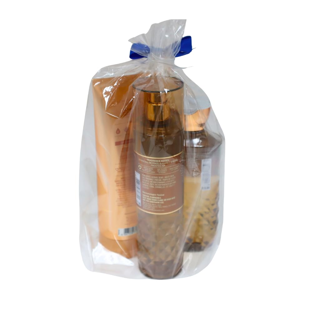 Bath & Body Works GOLDEN BERRY MISTLETOE 3pc Gift Set with a Blue Bow for Holidays & Gifts - Mist, Body Cream & Body Wash - Full Size Beauty and Personal Care Bath & Body Works