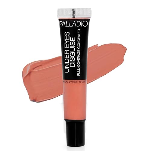 Palladio Full Coverage Concealer - Creamy Face & Under Eye Formula, Disguises Dark Circles, Blemishes, Fine Lines, Evens Skin Tone (Peach Tea) Beauty & Personal Care Palladio