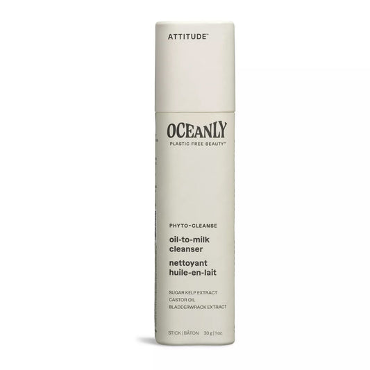 ATTITUDE Oceanly Oil-to-Milk Face Cleanser Bar, EWG Verified, Plastic-free, Plant and Mineral-Based Ingredients, Vegan and Cruelty-free Beauty Beauty & Personal Care ATTITUDE