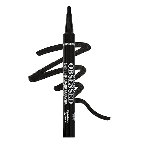 Palladio 2 in 1 Eye Liner Marker, Water Resistant Paddle Tip Liner, Bold Black Eyeliner Marker Pen, Thick or Thin Line, Quick Drying, 14 Hour All Day Beauty & Personal Care Palladio