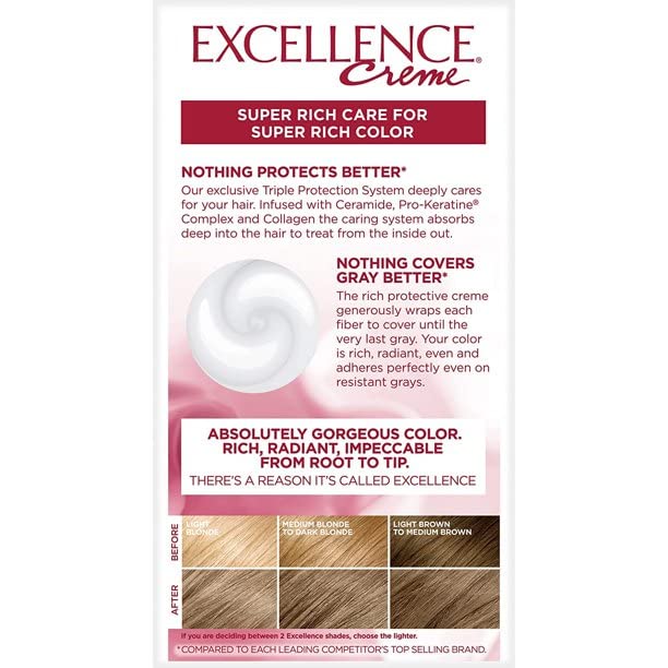 L’Oreal ParisExcellence Creme - 7-1/2A Medium Ash Blonde (Cooler) 1 Each (Pack of 9) Beauty & Personal Care L'Oreal Paris