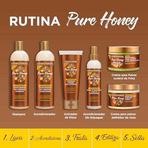 Creme of Nature Pure Honey Define Hair Food Smoothing & Frizz Control Curl Defining Cream, Defines & Softens Natural Curls, With Avocado Oil, Pure Beauty & Personal Care Creme of Nature