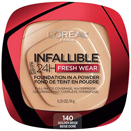 L'Oreal Paris Makeup Infallible Fresh Wear Foundation in a Powder, Up to 24H Wear, Waterproof, Golden Beige, 0.31 oz. (Packaging May Vary) Beauty & Personal Care L'Oreal Paris