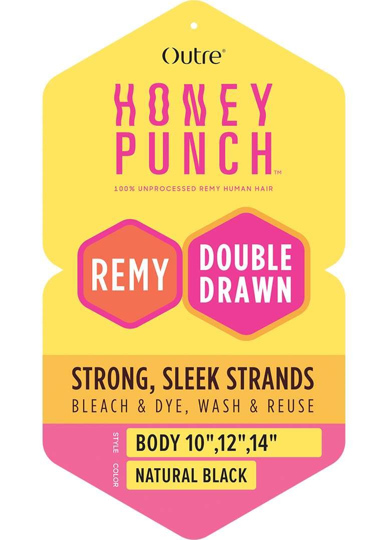Outre Honey Punch 100% Unprocessed Remi Human Hair - Body 12" 14" 16" (NATURAL BLACK)