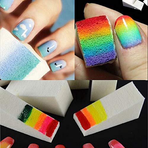 Art&Beauty 12Pcs Gradient Shaped Nails Soft Sponges for Color Fade Manicure Nail Art Tools Beauty & Personal Care Art&Beauty