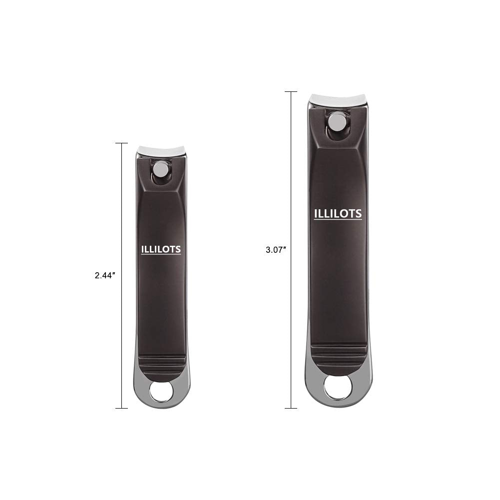 ILLILOTS Nail Clippers Set with Build-in Nail File, Durable Sharp Zinc Alloy Fingernail Clipper and Toenail Clipper with Tin Case, Matte Gray Beauty & Personal Care ILLILOTS