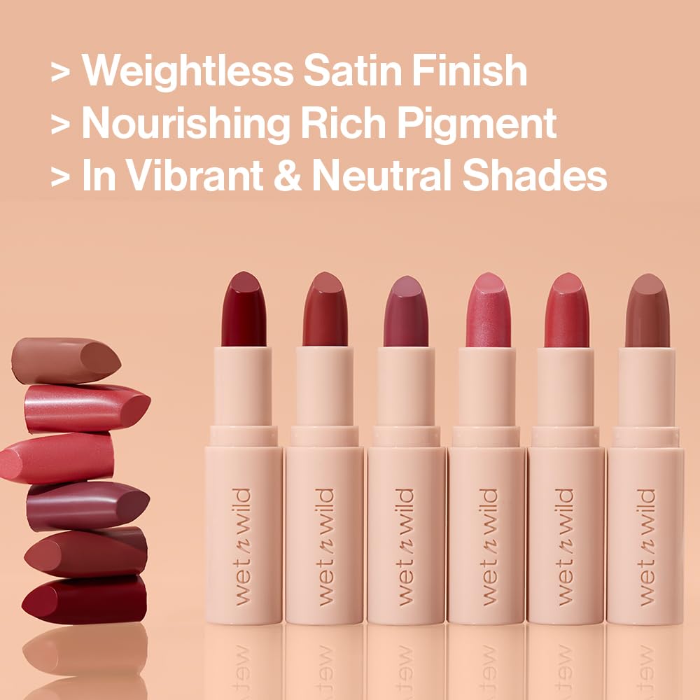 wet n wild Mega Last Rich Satin Lip Color, Rich Creamy Color with Satin Finish, Infused with Vitamin E & Moisturizing Argan Oil, Lightweight Beauty & Personal Care wet n wild