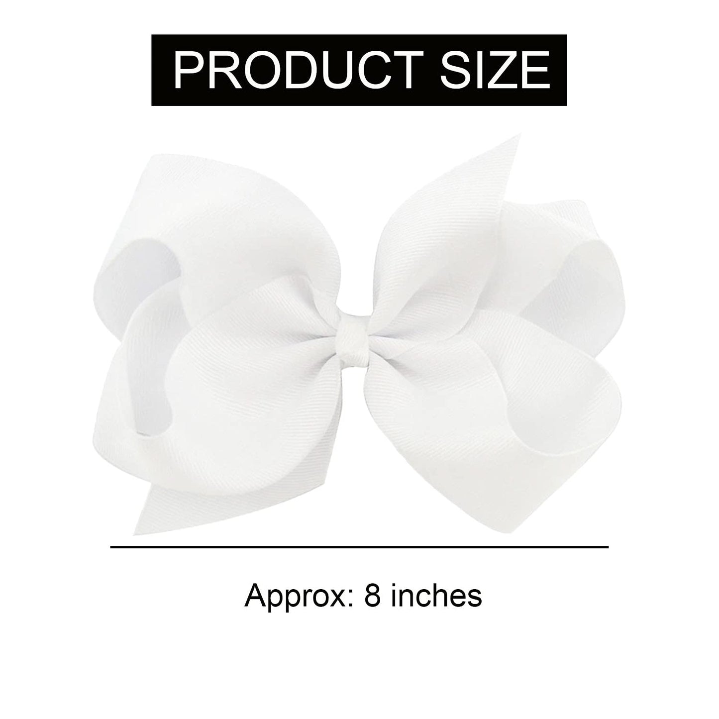 10 PCS Large 8" White Hair Bow Clips Grosgrain Ribbon Solid Color Hair Bow With Alligator Clips Hair Accessories for Teen Toddler Little Girls Beauty & Personal Care Jeffan