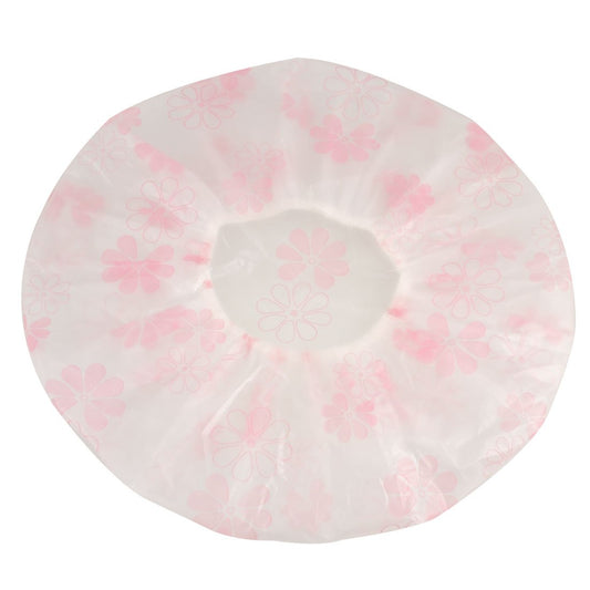 Ruilogod Lady Woman Pink Flowers Print Hair Saloon Shower Bath Cap Clear White (id: d97 71f 575 fdf eeb Beauty and Personal Care Ruilogod