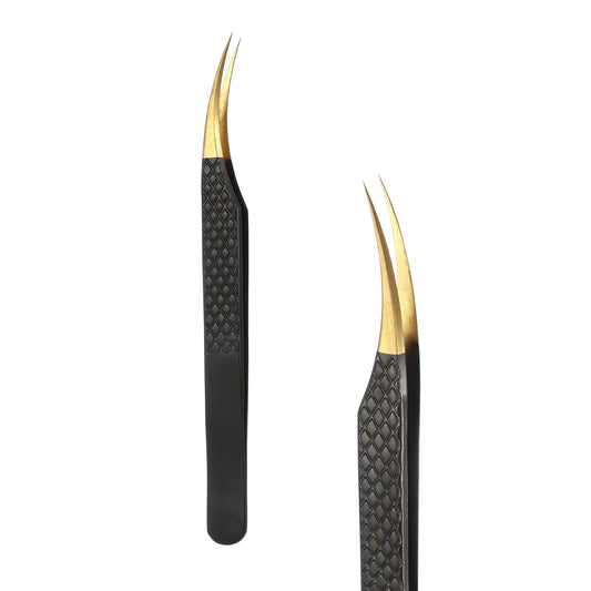 HARFINGTON High Precision Lash Tweezers, 4.9"(125mm) Stainless Steel Dolphin Tip Eyelash Extensions Tweezer Casual Beauty Tools for Eyelash Beauty and Personal Care HARFINGTON