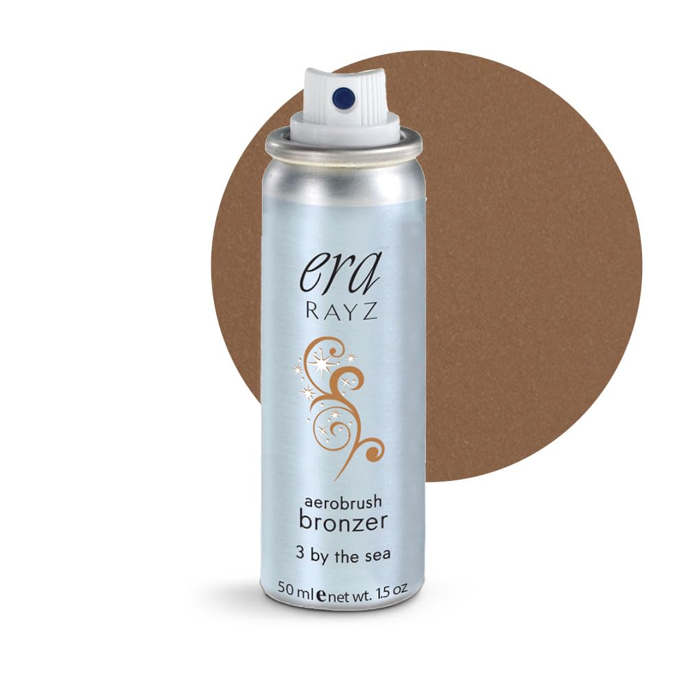 ERA Rayz Spray on Bronzer (3 by the Sea, 1.5 oz) - Airbrush Makeup, Everyday, Buildable, Professional Cosmetics by Era Beauty, Dark Bronze Beauty & Personal Care ERA Beauty