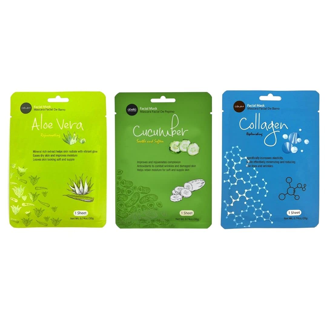 Celavi Essence Face Mask Paper Sheet Korea Skin Care Moisturizing 12 Pack Classic Facial Beauty Beauty & Personal Care Celavi Cosmetics