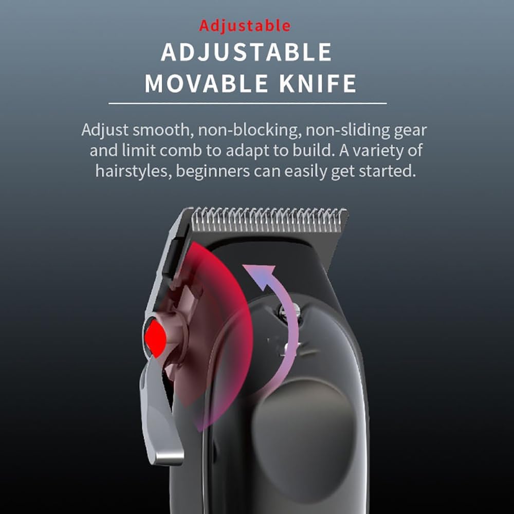 GLESVOWIO Hair Cutting Tool All Metal Professional Hair Trimmer for Men Rechargeable Beard Hair Clipper Barber Cordless Electric Hair Cutter Machine Beauty and Personal Care GLESVOWIO