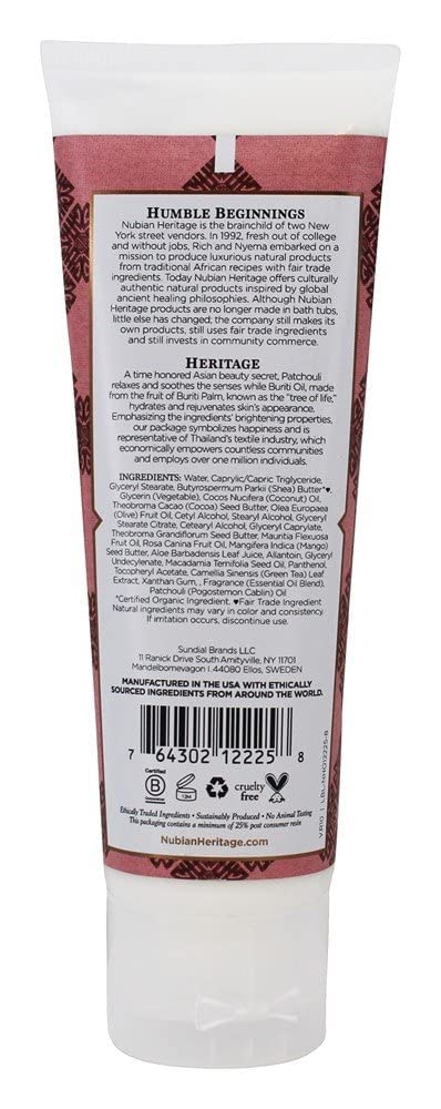Nubian Heritage Patchouli & Buriti Hand Cream, 4 Ounce Beauty & Personal Care Nubian Heritage