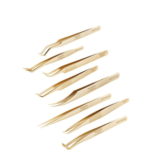 Eyelash Extension Tweezers Gold Color Beauty and Personal Care NSUQOA