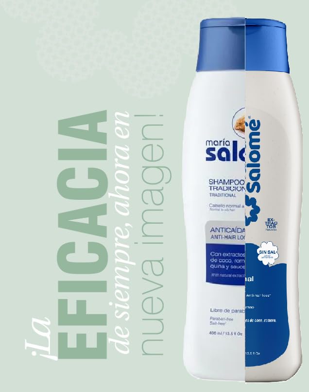 Shampoo Maria Salomé 400ml - Anticaída y estimula el Crecimiento. Sin Sal, Sin Parabenos Beauty & Personal Care Maria Salome
