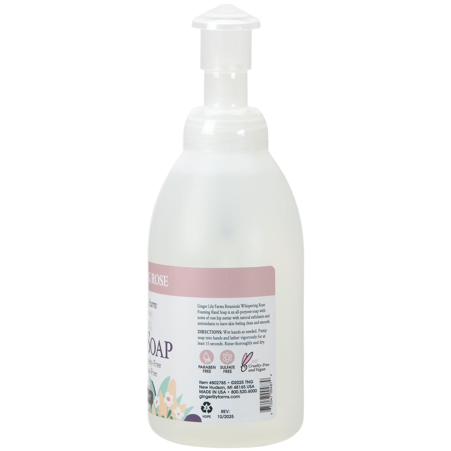 Ginger Lily Farms Botanicals All-Purpose Foaming Hand Soap Refill, 100% Vegan & Cruelty-Free, Whispering Rose Scent, 20 Fl Oz (Pack of 1) Beauty & Personal Care Ginger Lily Farms