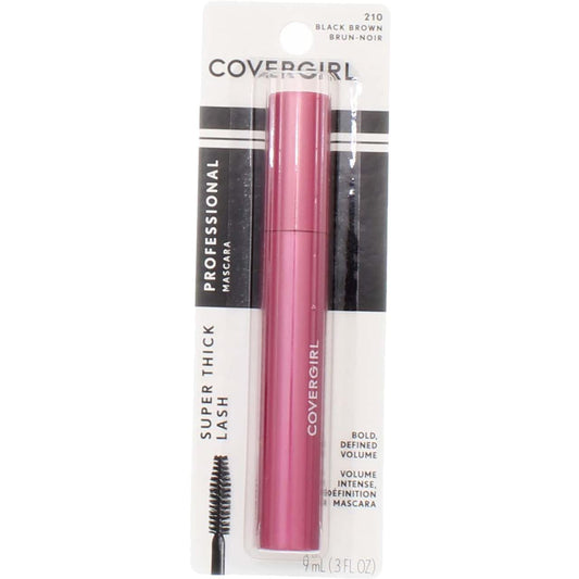 CoverGirl Professional Super Thick Lash Mascara, Black Brown [210] 0.30 oz (Pack of 3)