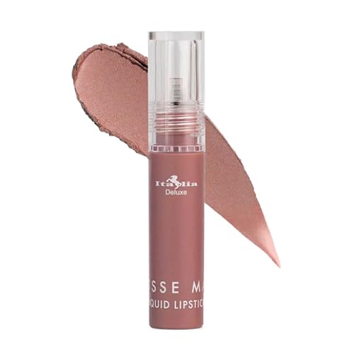 Italia Deluxe Pick 1 Mousse Matte Liquid Lipstick Comfortable Velvet Finish & Zipper Bag (190-05 : NAKED, Full Size) Beauty & Personal Care Italia Deluxe