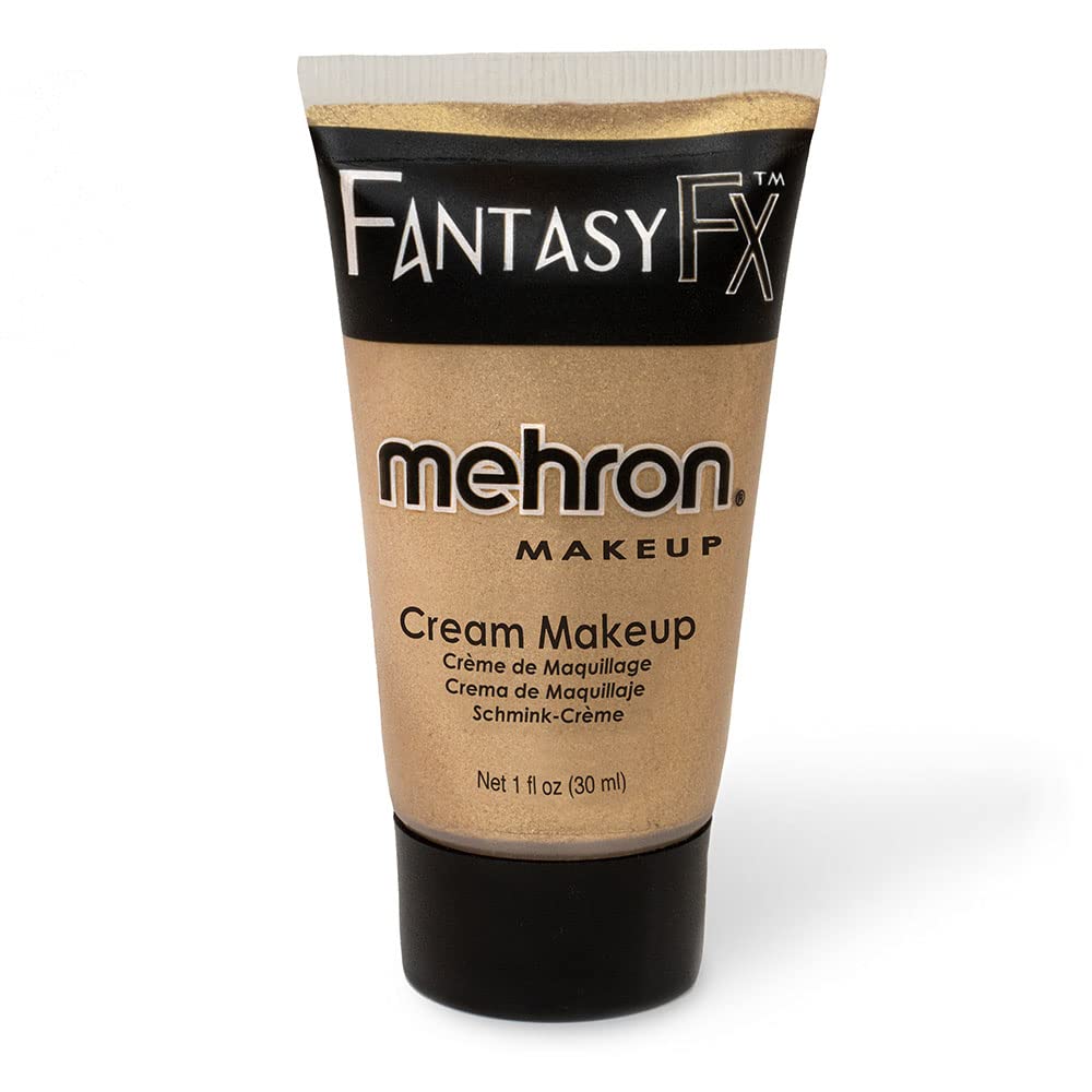 Mehron Makeup Fantasy FX Cream Makeup | Water Based | Halloween | Gold Face & Body Paint For Adults 1 fl oz (30ml) (Gold) Beauty & Personal Care Mehron