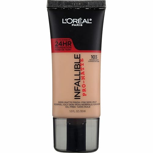 L'Oreal Paris Infallible Pro-Matte Foundation, Natural Buff [103] 1 oz (Pack of 3) Beauty & Personal Care L'Oreal Paris