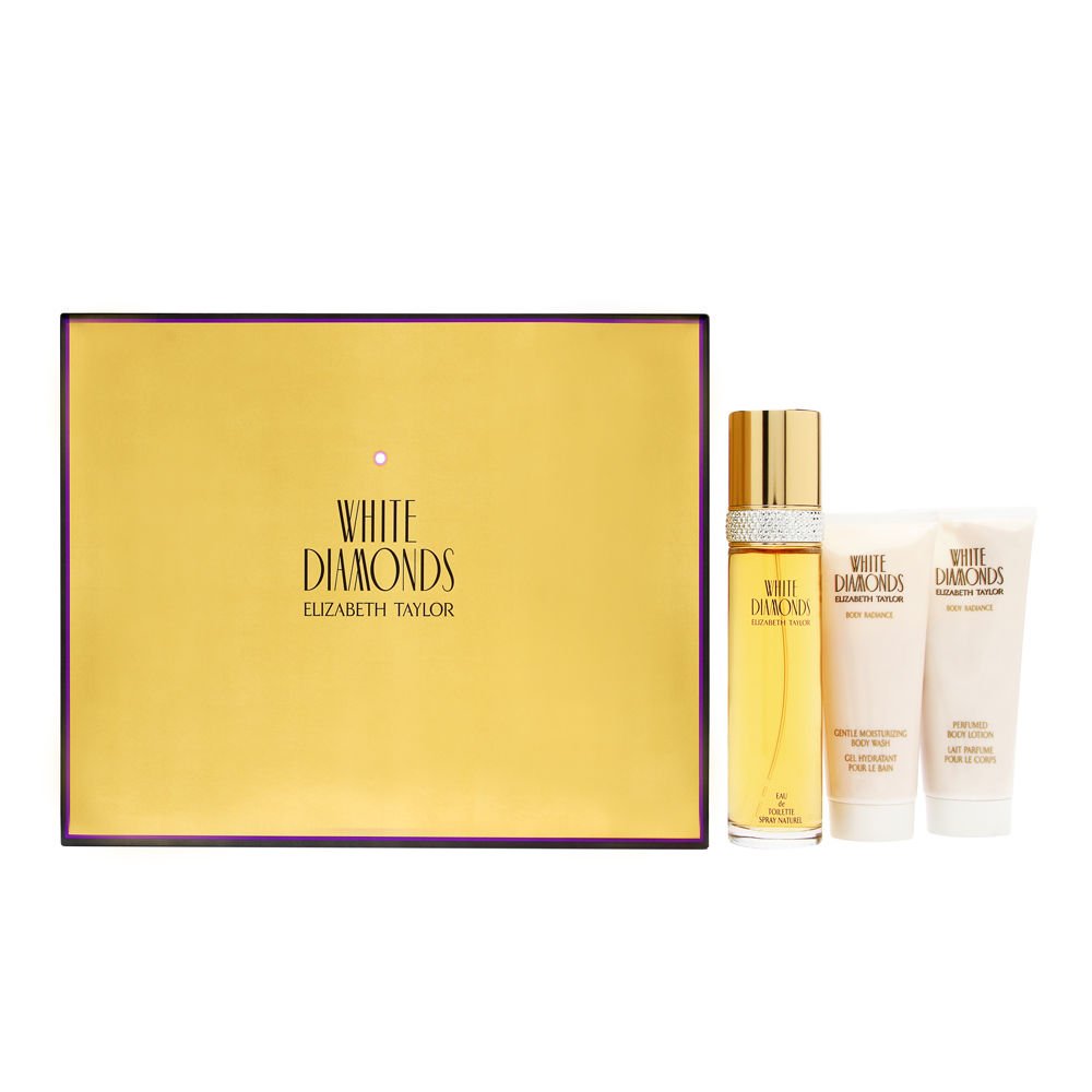 White Diamonds by Elizabeth Taylor for Women, Set (Eau De Toilette Spray 3.3 Ounce, Body Lotion 3.3 Ounce, Shower Gel 3.3 Ounce) Beauty & Personal Care Elizabeth Taylor