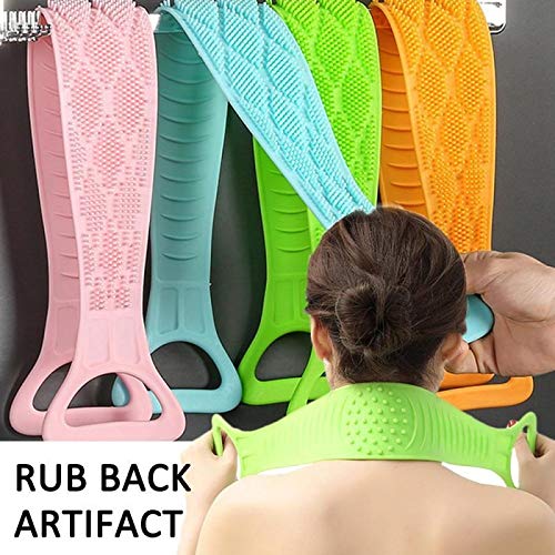 Exfoliating Towel Cleaning Tools Multifunction Body Body Towel Towel Pull Back Back Strap Scrubber Exfoliating Silicone Massage Brush 60cm Beauty and Personal Care TOMYEUS