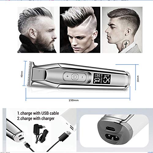ZUIAI Professional Hair Clipper Beard Trimmer Men's Hair Trimmer LCD Digital Display Cordless Haircut Electric Beauty and Personal Care ZUIAI