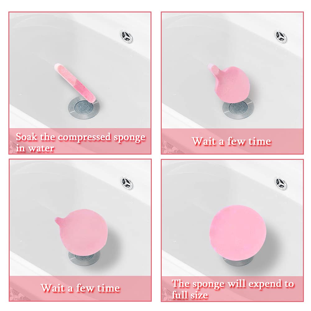 120 Pcs Facial Sponges Compressed,Face Cleansing Sponge,Makeup Removal Sponge Pads,Exfoliating Wash Round Sponge for Women,Girls,Pink Beauty & Personal Care Krgiqn