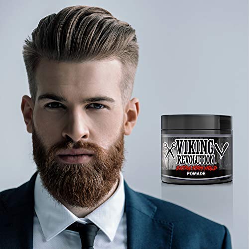 Viking Revolution Extreme Hold Pomade for Men - Style & Finish Your Hair - Extra Firm,Strong Hold & High Shine for Men’s Styling Support - Water Based Beauty & Personal Care Viking Revolution