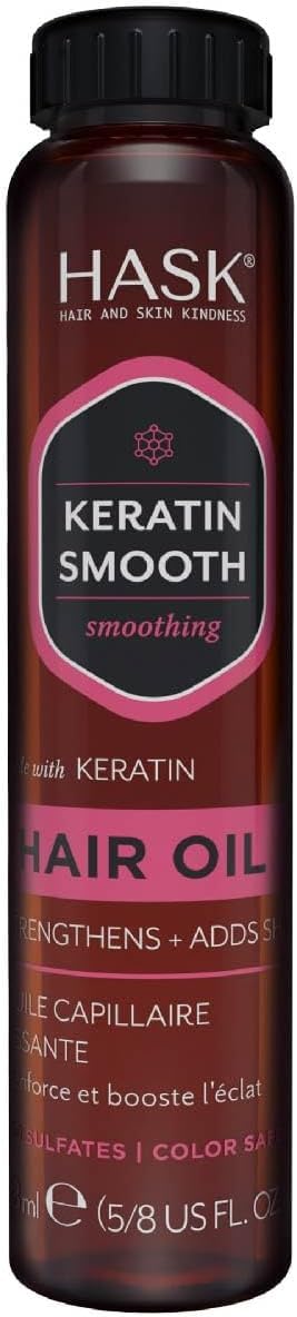 Hask Keratin Protein Smoothing Shine Oil Vial, 18ml, 0.612 Fl Oz (HAS0023175) Beauty & Personal Care HASK