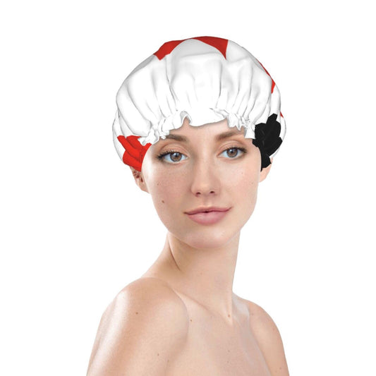 Udmurtia Flag Prints Shower Cap Double Layer Lined Waterproof Bathing Shower Hat Beauty and Personal Care Hayyett