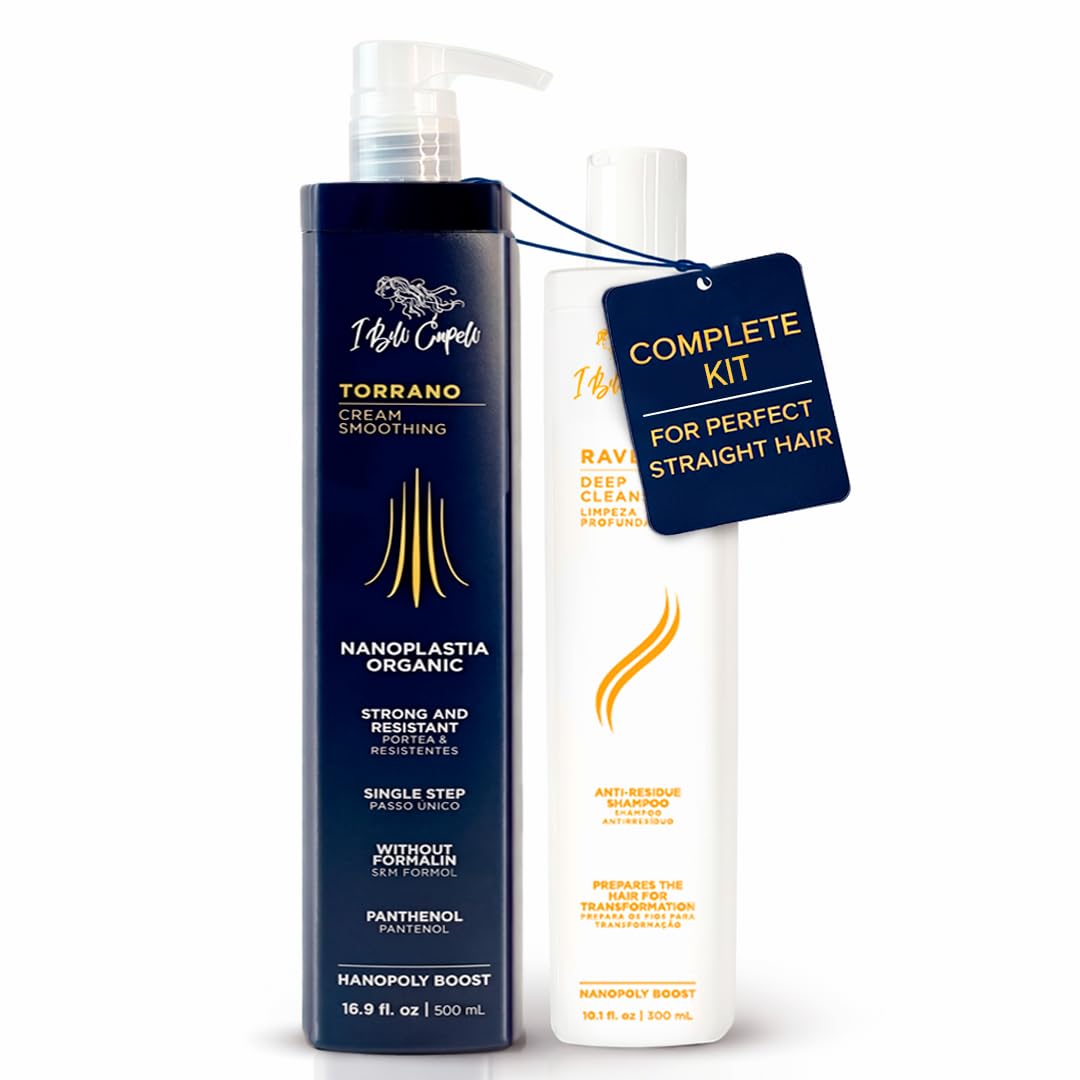 I Belli Capelli Torrano Keratin Hair Treatment Straightening in 1 Step, Formaldehyde Free-Nanoplastia Para Alisar Cabello 16.9Fl.oz (500ml) + Deep Beauty & Personal Care I Belli Capelli