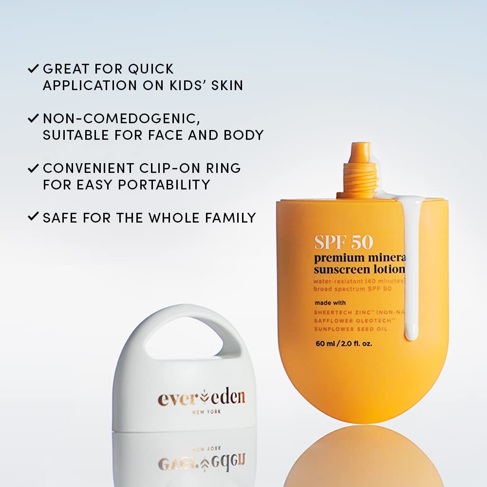 Evereden Kids Sunscreen SPF 50 – Mineral Sunblock for Toddlers, Kids & Family | UVA/UVB Protection, Non-Toxic, Water-Resistant, Face & Body Beauty & Personal Care Evereden