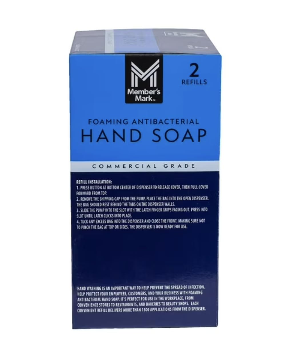 Member's Mark Antibacterial Foaming Hand Soap Refill, Fresh Scent Germ-Killing Formula, Moisturizing Daily Hand Wash, 33.8 fl oz, 2 Pack (67.6 fl oz Beauty & Personal Care MEMBER´S MARK