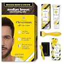 Reusable Hair & Beard Dye for Men - Medium Brown | Up to 5 Uses, 7 Minutes | Natural Gray Coverage, No-Drip Cream with SkinArmour - Cleverman Beauty & Personal Care CLEVERMAN
