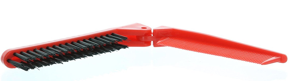 Folding Compact Travel Pocket HAIR BRUSH/COMB, 1 Red 1 White by Le Salon Beauty & Personal Care Le Salon