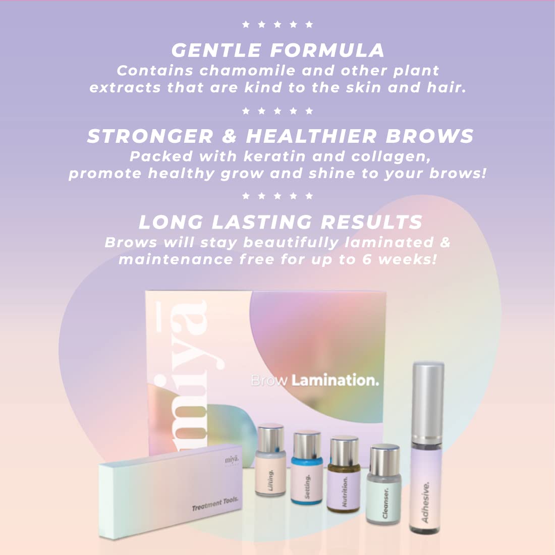 MIYA LASH Brow Lamination Kit | Professional Eyebrow Lamination with Keratin | DIY Brow Lift Kit | Fuller, Thicker Brows for 6 weeks | Includes Easy Beauty & Personal Care MIYA LASH