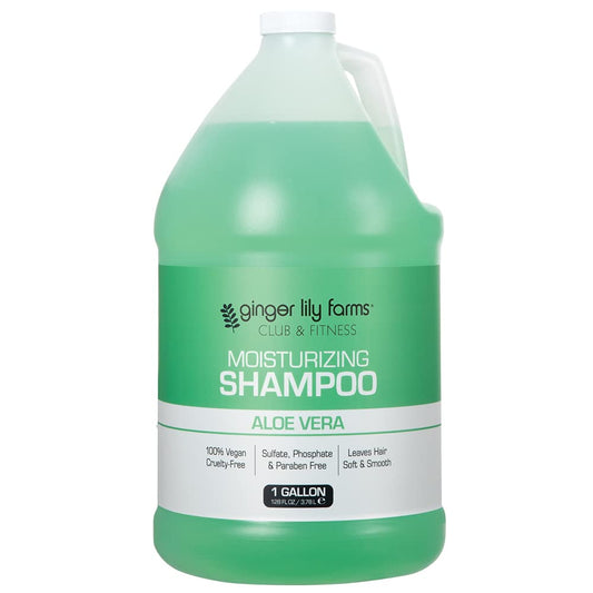 Ginger Lily Farms Club & Fitness Moisturizing Shampoo for All Hair Types, 100% Vegan & Cruelty-Free, Aloe Vera Scent, 1 Gallon (128 fl oz) Refill Beauty & Personal Care Ginger Lily Farms